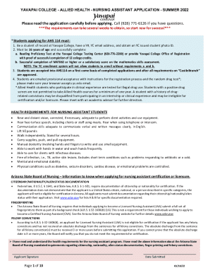 Fillable Online Program Nursing Assistant Certificate Yavapai College Acalog Acms Fax Email Fillable Online Program Nursing Assistant Certificate Yavapai College Acalog Acms Fax Email