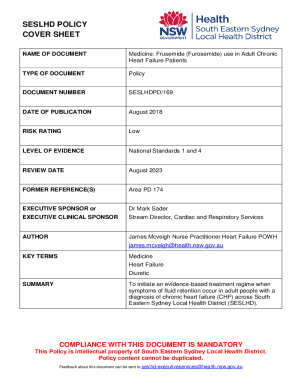 Fillable Online seslhd policy cover sheet ... seslhd policy cover sheet ...