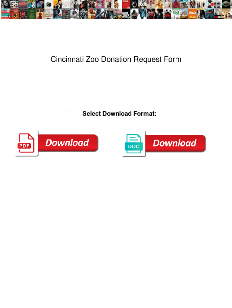 Fillable Online Cincinnati Zoo Donation Request Form. Cincinnati Zoo