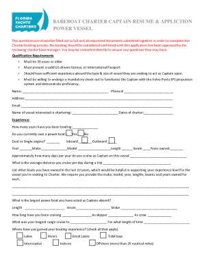 Fillable Online BAREBOAT CHARTER - 611257962 