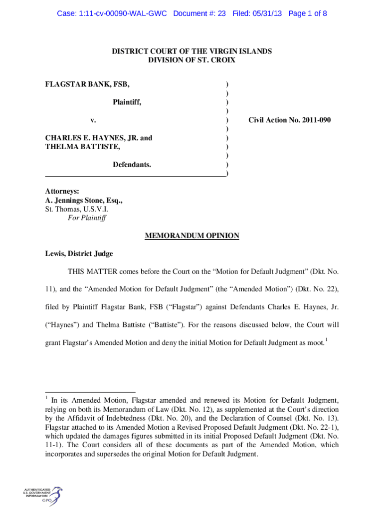 Fillable Online PDF Docket Sheet - Judge - Supreme Court of the Virgin ...
