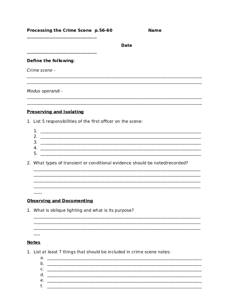 PROCESSING THE CRIME SCENE - Fundamentals of Criminal Investigation ...