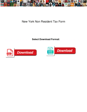 Fillable Online New York Non Resident Tax Form. New York Non Resident ...