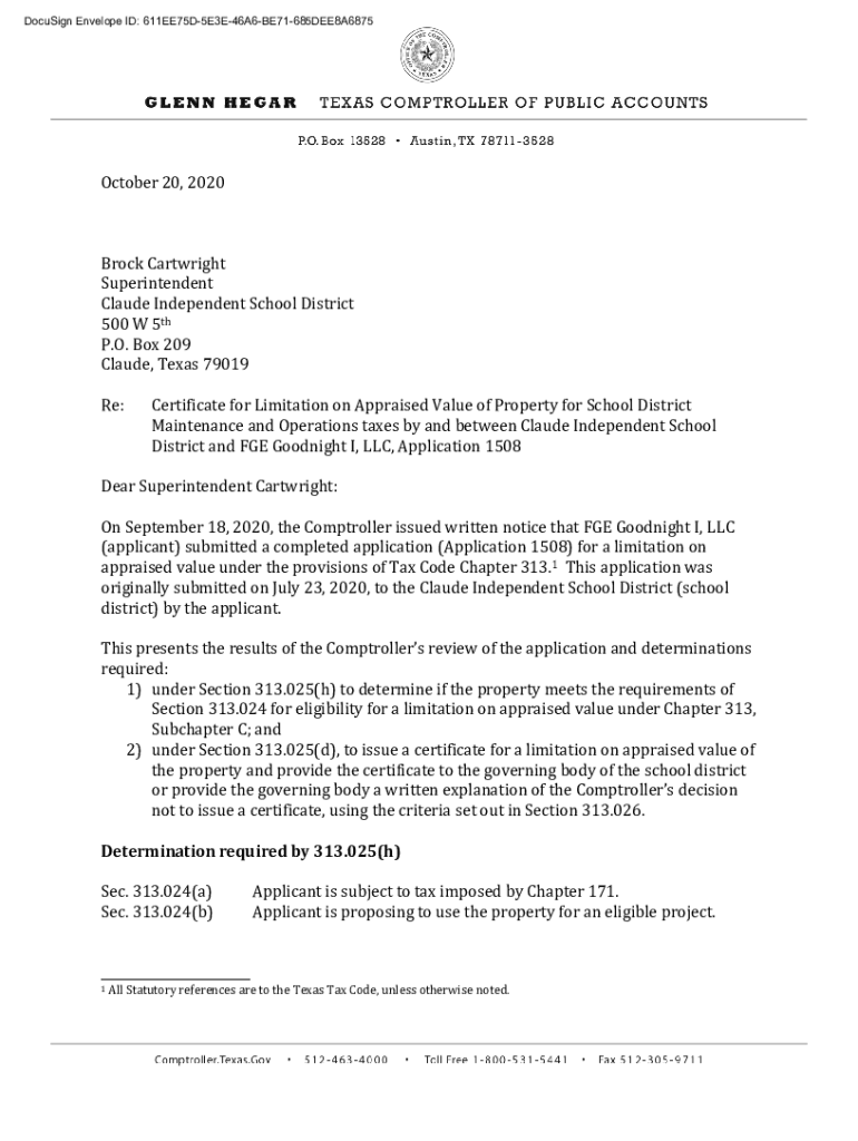 Fillable Online 50296A Application for Appraised Value Limitation on