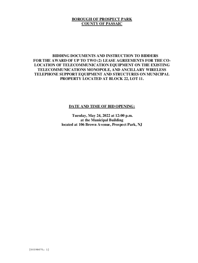 Fillable Online prospectpark DepartmentsBOROUGH OF