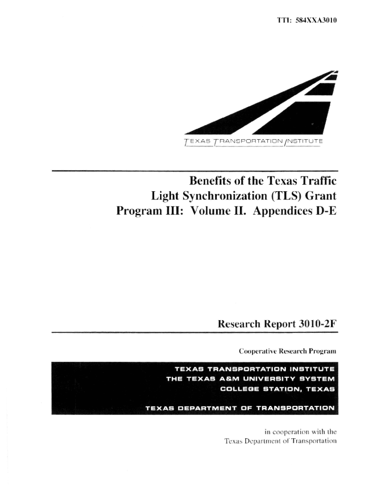 Fillable Online Benefits of the Texas Traffic Light Synchronization