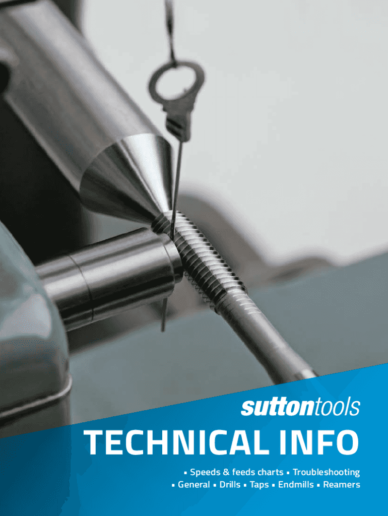 Fillable Online Sutton Tools Application Guide. Troubleshooting Guide, Technical Information