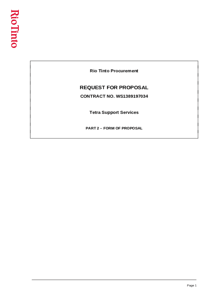Request For Proposal (RFP) of Proposal Part 2 Doc Template pdfFiller