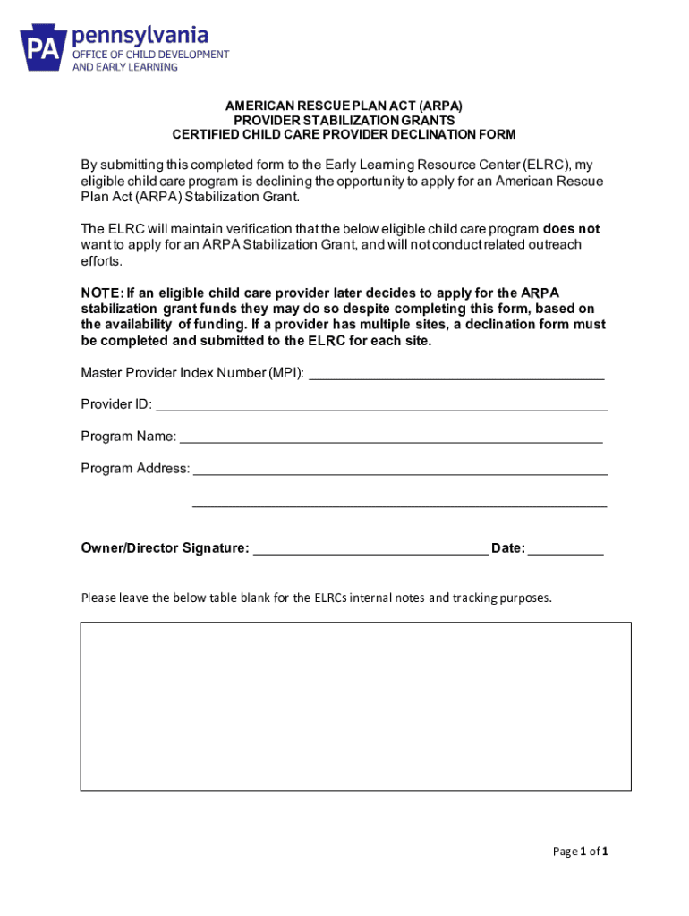 Fillable Online childcareta.acf.hhs.govchildcarestabilizationChild