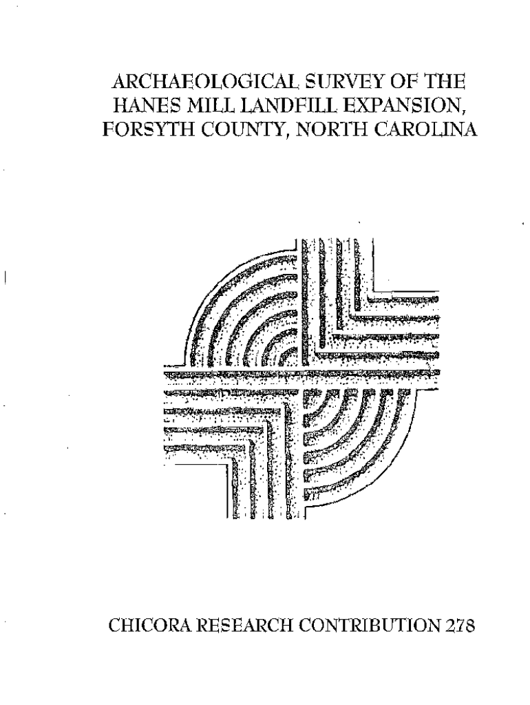 Fillable Online dc statelibrary sc Archaeological Survey of the Hanes