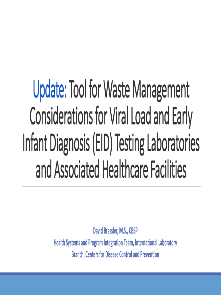 Fillable Online Tool for Waste Management Considerations for Viral Load