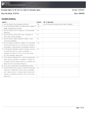 Procurement Report for New York City Industrial Development ...
