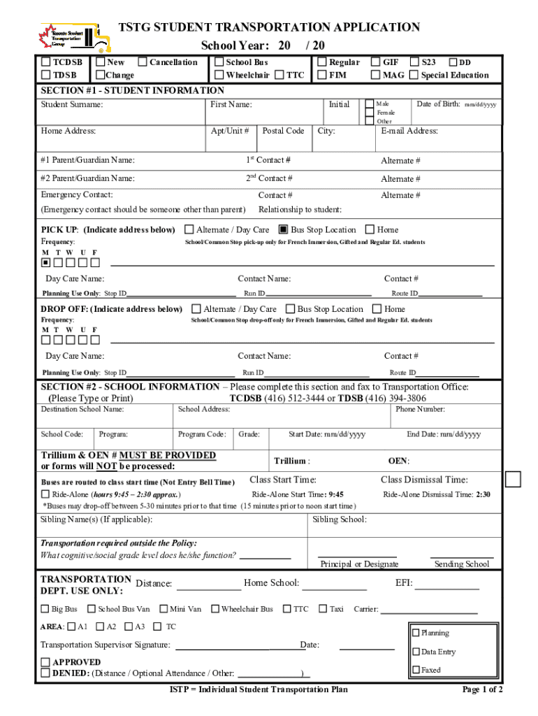 tstg student transportation Preview on Page 1