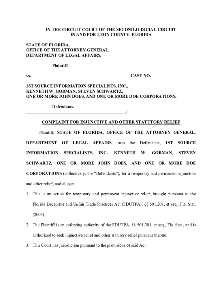 Fillable Online THE CIRCUIT COURT OF THE