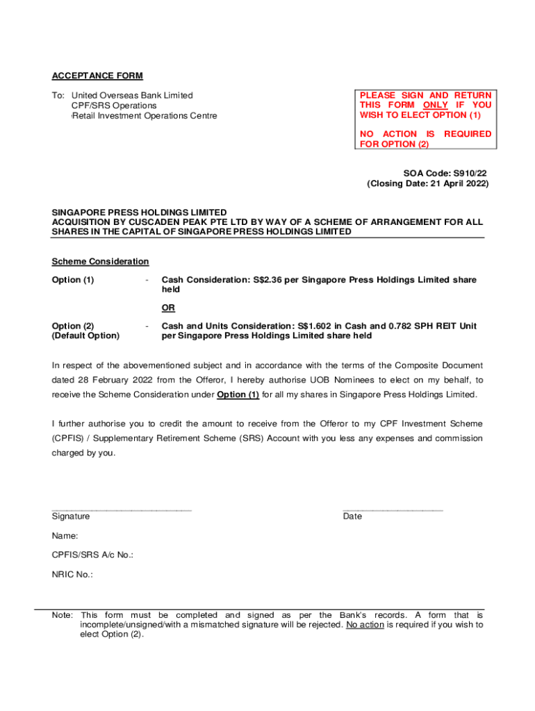 Fillable Online ACCEPTANCE FORM Fax Email Print - pdfFiller