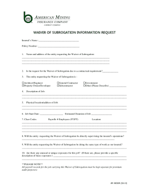 WAIVER OF SUBROGATION INFORMATION REQUEST 2.doc