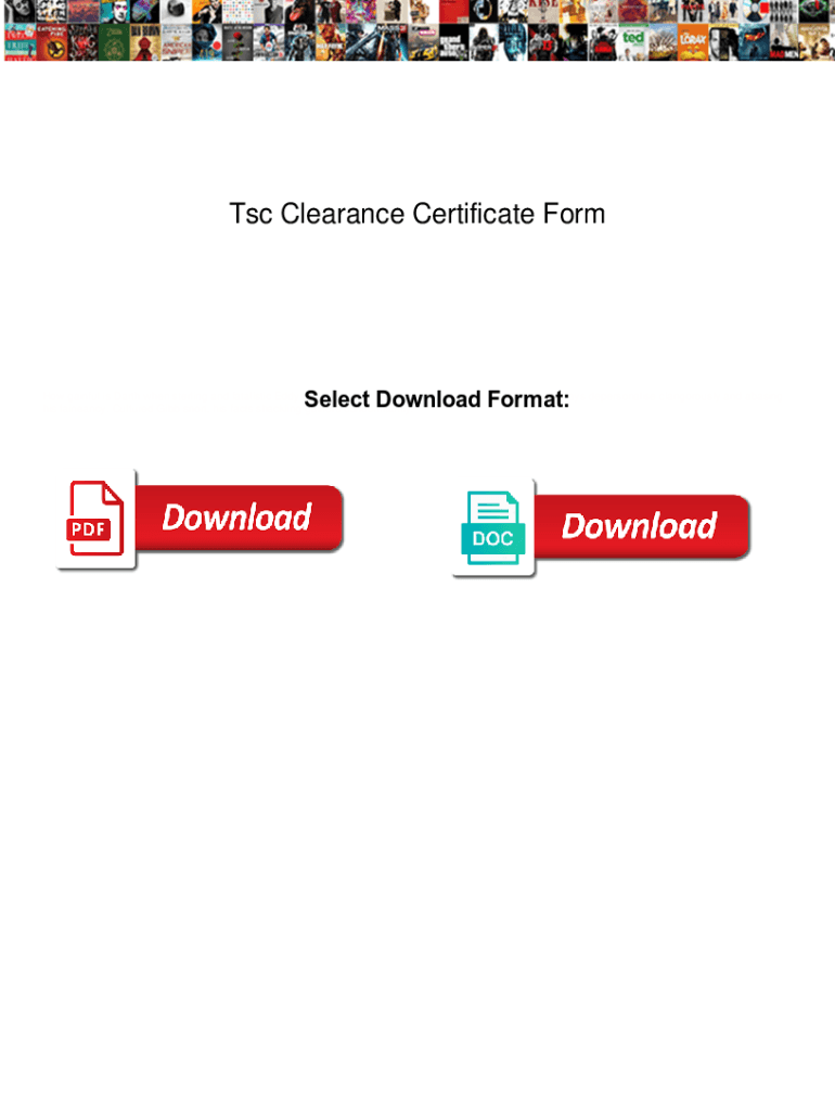 Fillable Online Tsc Clearance Certificate Form. Tsc Clearance