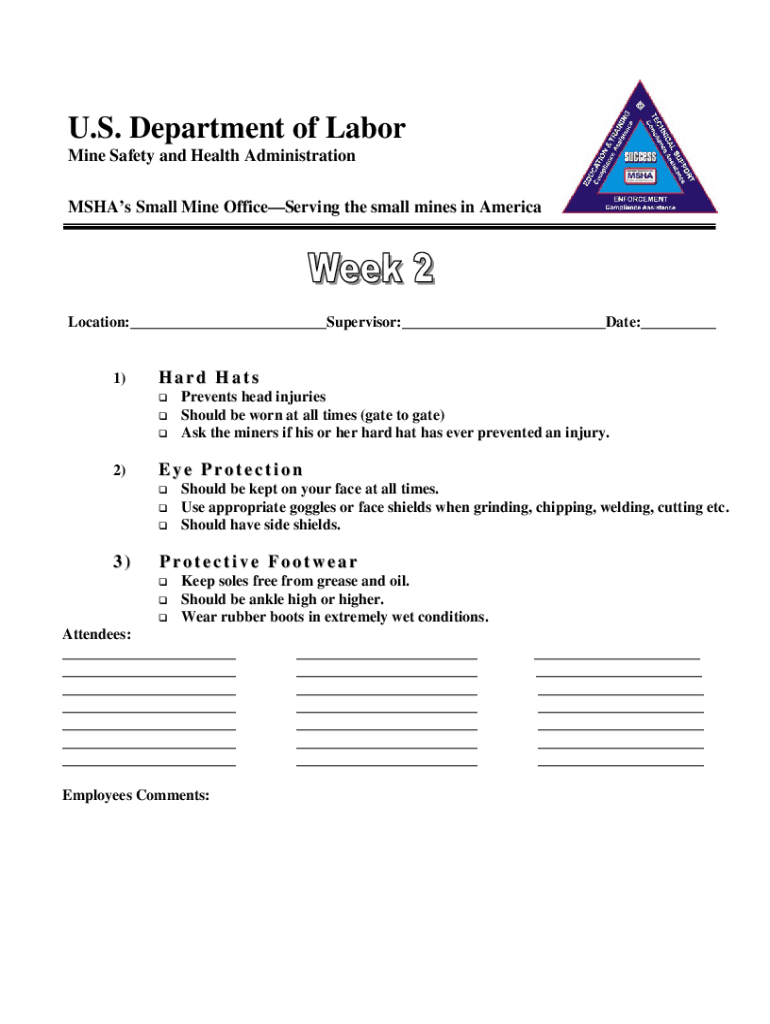 Fillable online mine safety and health administration msha small