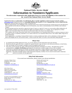 NPSM Application form - Western Australia Police