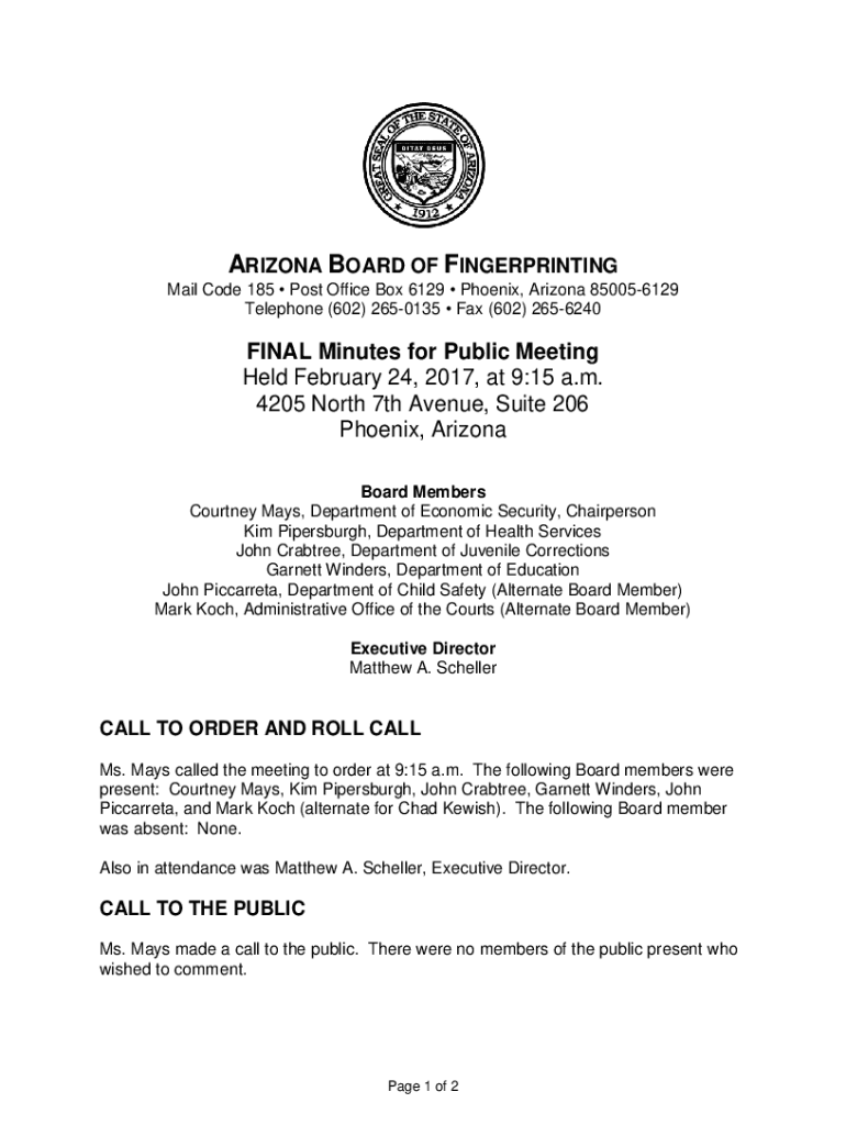 Fillable Online fingerprint.az.govaboutAbout the Board of