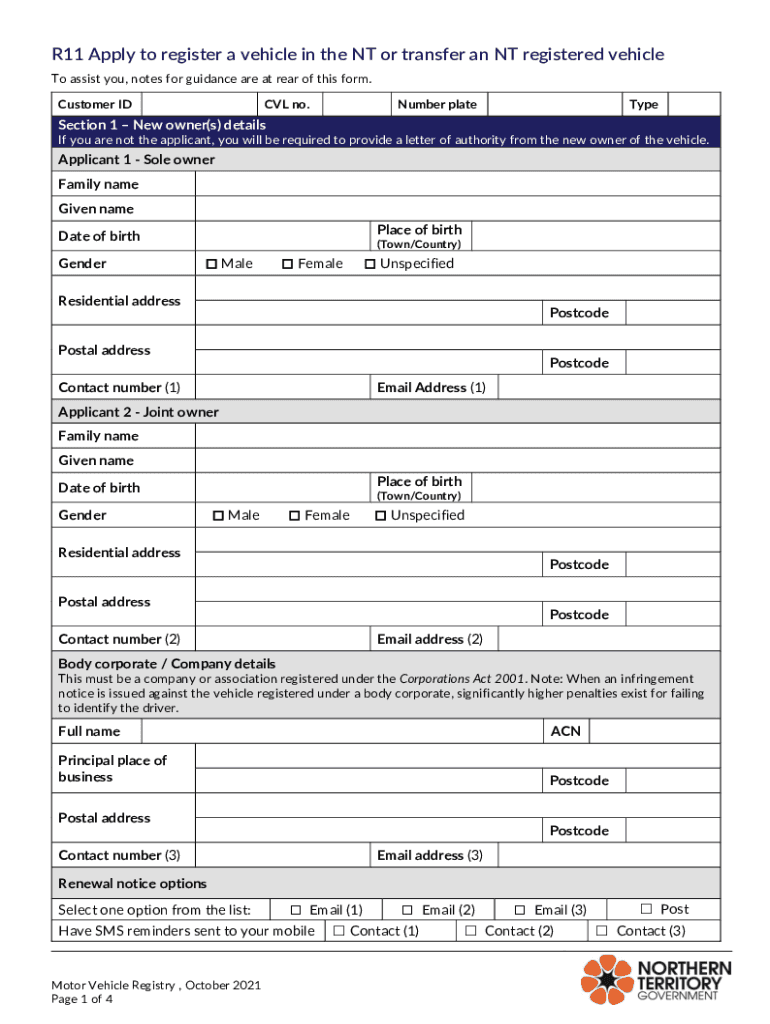 australia register vehicle transfer Preview on Page 1