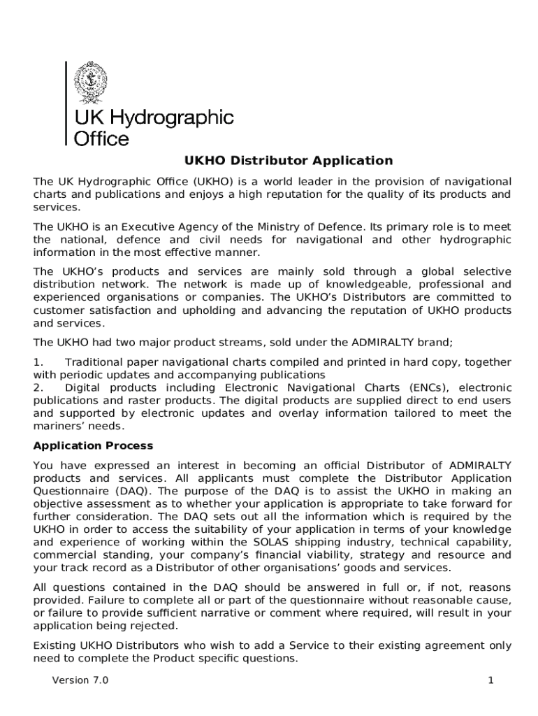 Distributor Application Doc Template pdfFiller