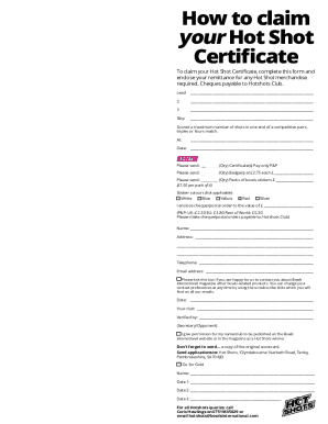 How to claim your Hot Shot Certificate - Bowls international