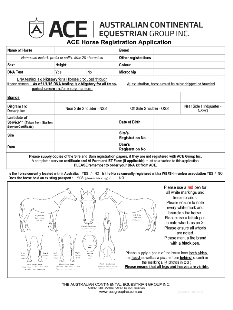 Fillable Online Equestrian Australia HORSE