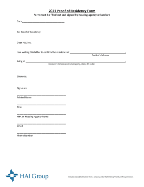 Fillable Online Free Proof of Residency Letter (Affidavit of ...