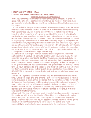 Group Confidentiality Agreement