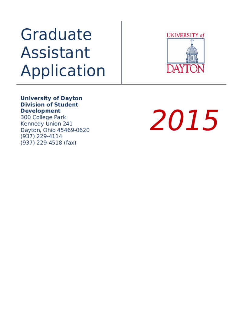 Graduate Admission University of Dayton, OhioGraduate Assistantships
