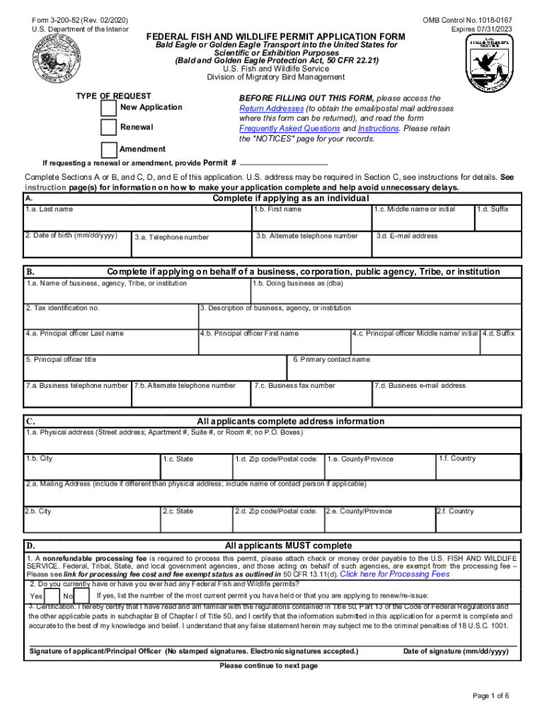 Fillable Online FEDERAL FISH AND WILDLIFE PERMIT APPLICATION FORM Bald