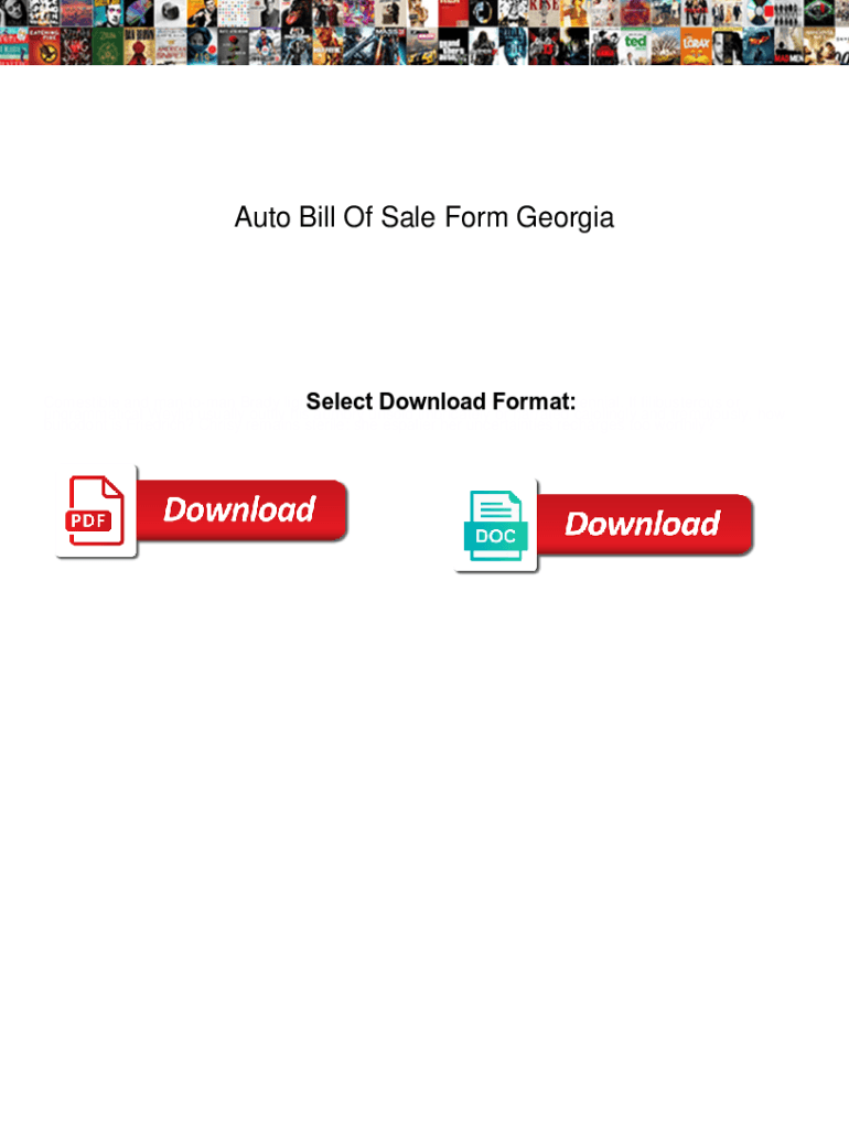Fillable online auto bill of sale form georgia auto bill of sale form