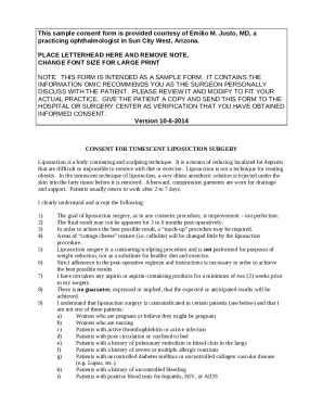CONSENT FOR LIPOSUCTION SURGERY