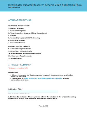 Investigator Initiated Research Proposal Submission: Easy to Modify and ...