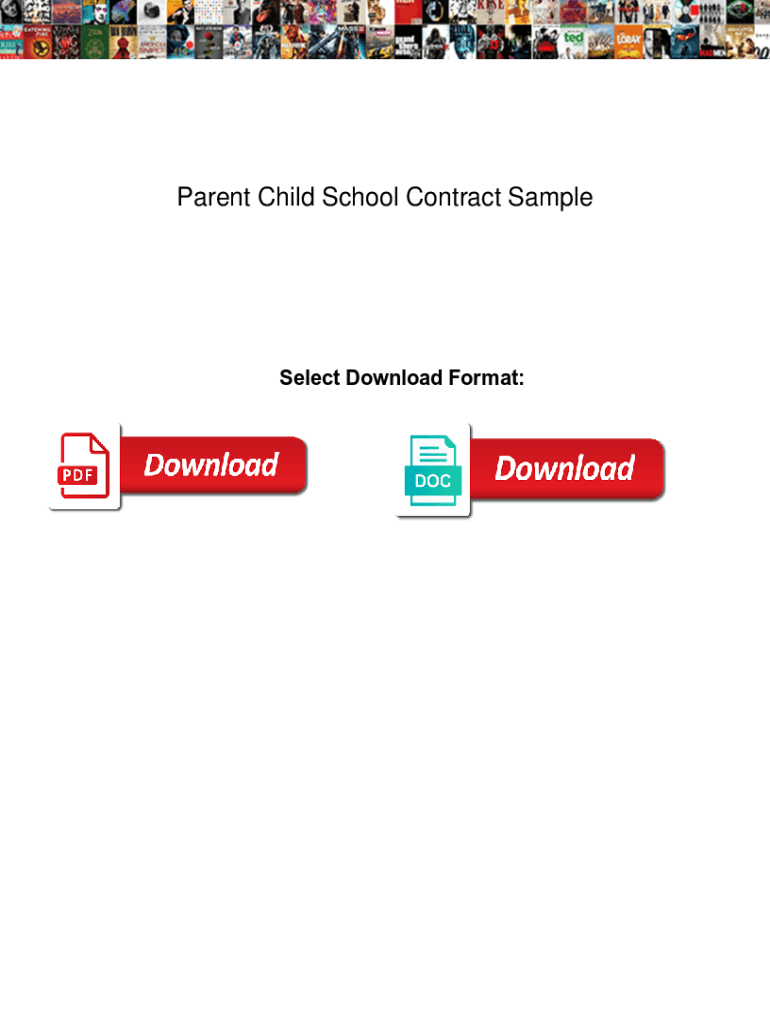 Fillable Online Parent Child School Contract Sample. Parent Child ...