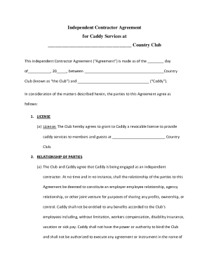 Fillable Online Free Independent Contractor Agreement Templates ...