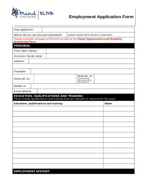 Employment Application Form
