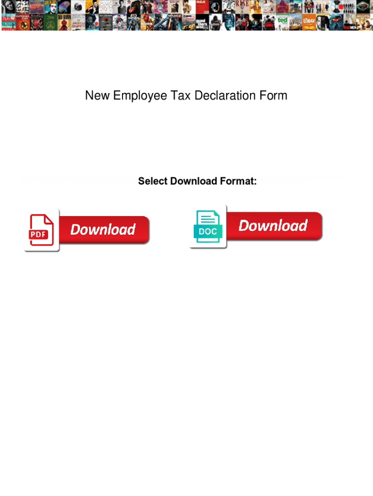 Fillable Online New Employee Tax Declaration Form. New Employee Tax ...