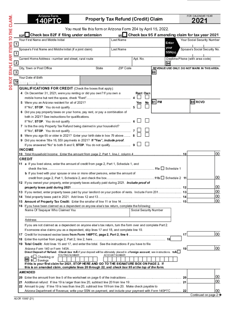 AZ ADOR 140PTC Form Preview on Page 1