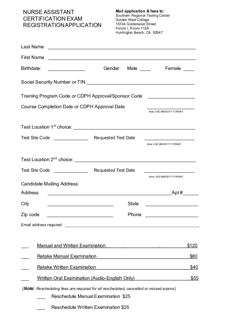 fill ioMission-College-Santa-Clara-NurseFillable Mission College Santa Clara - Nurse Assistant Preview on Page 1