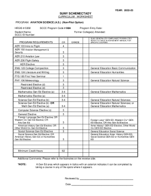 Fillable Online 22-23 Aviation Science A.S. Non-Pilot Option curriculum ...