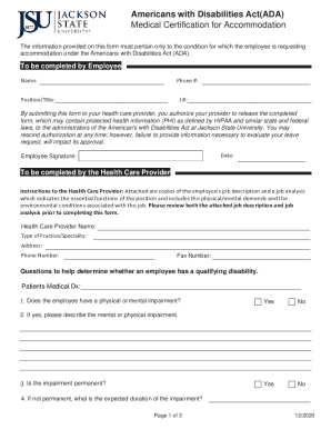 Fillable Online ADA Medical Certification FormStaff.pdf Fax Email Print ...