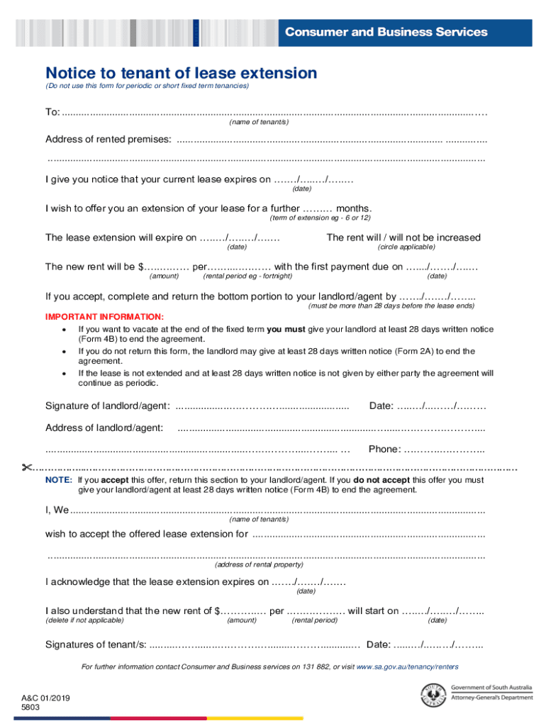 lease extension sa Preview on Page 1