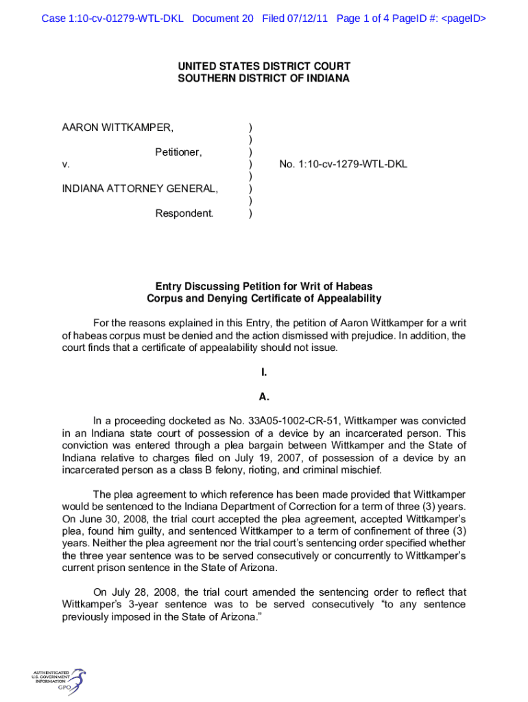 Fillable Online ENTRY GRANTING PLAINTIFFS MOTION FOR SUMMARY JUDGMENT