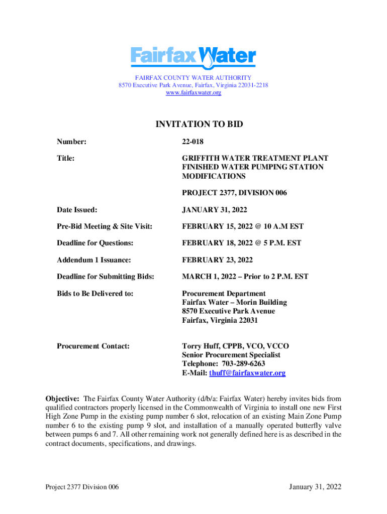 Fillable online fairfax county water authorityfairfax 8570 executive