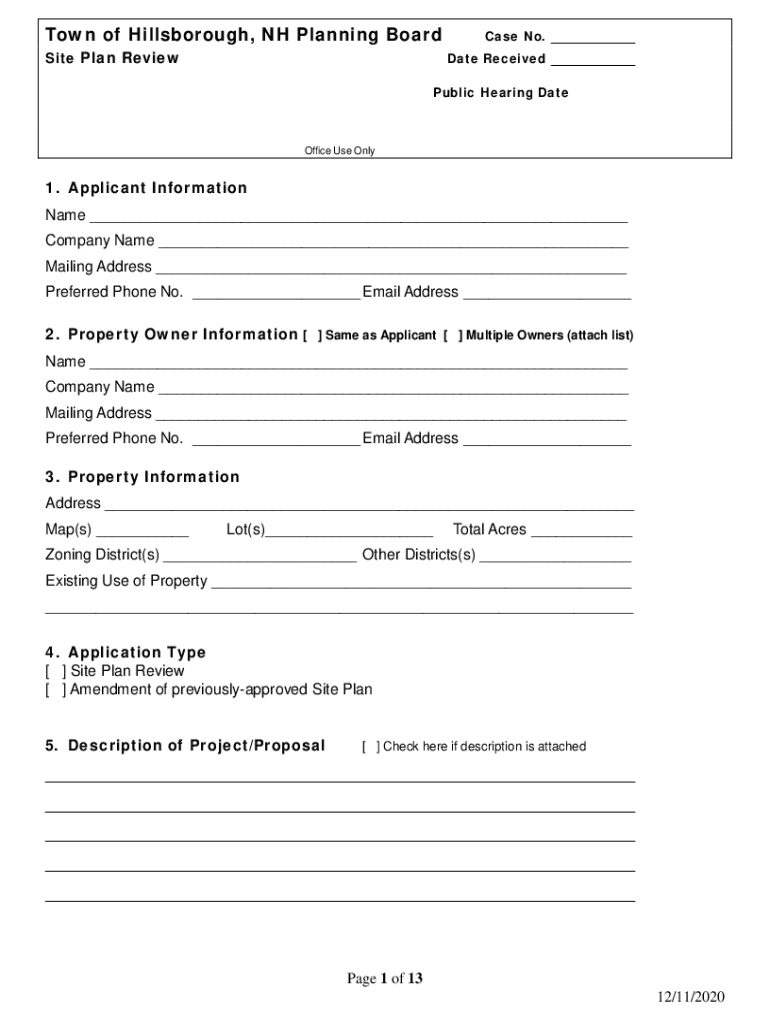 Fillable Online www.town.hillsborough.nh.ussitesgTown of Hillsborough