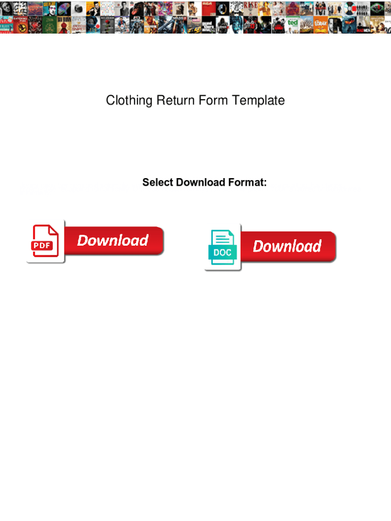 Fillable Online Clothing Return Form Template. Clothing Return Form