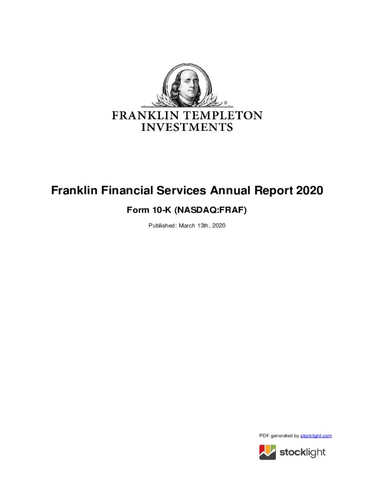 Fillable Online Franklin Financial Services Annual Report 2022 Fax