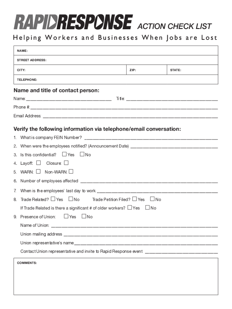 Fillable Online mdes ms www.mdes.ms.govmedia178877ACTION CHECK LIST